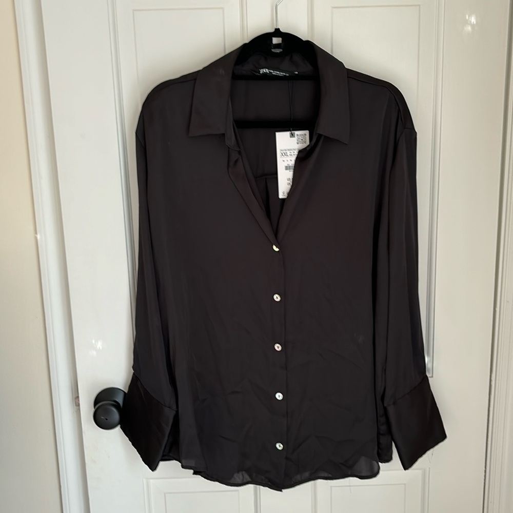 Zara brand new black dressy blouse